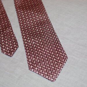 Durban Silk Blush Pink Brown Print Neck Tie made in Italy 59" x 3.75"